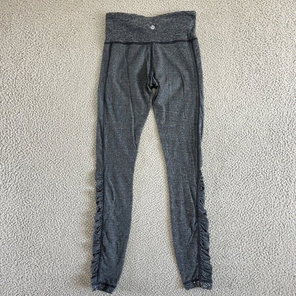 Lululemon Wunder Under Pant Leggings Ruched Full Length Comfort Stripes - Picture 1 of 16